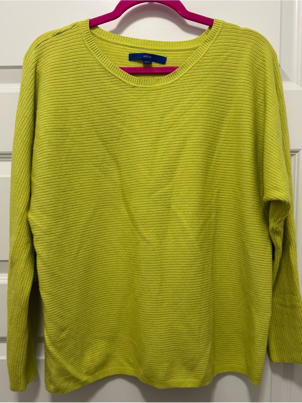Apt. 9 Lime Green Ribbed Crewneck Sweater